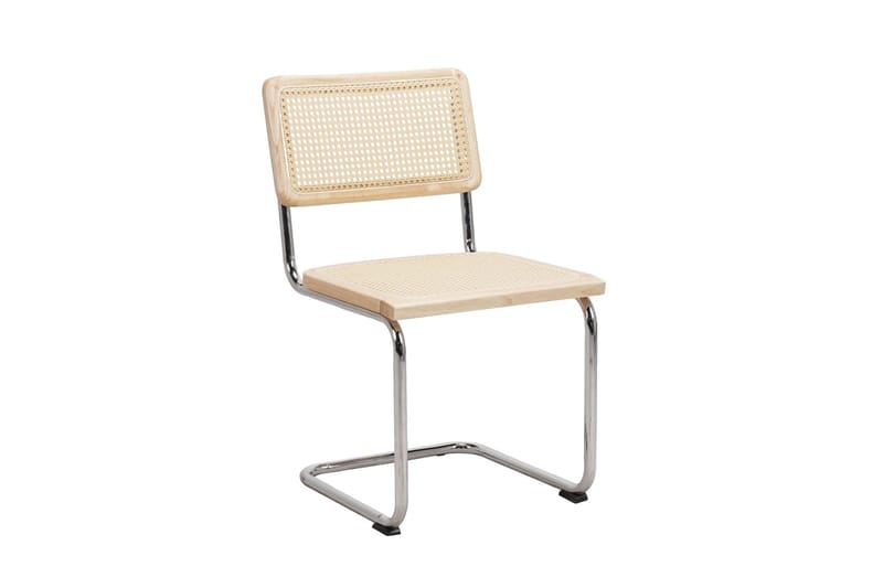 Siena spisegruppe rund 110 cm hvitlasert med 4 Build spisestoler - Hvitlasert/natur/krom - Møbler - Bord - Spisegruppe