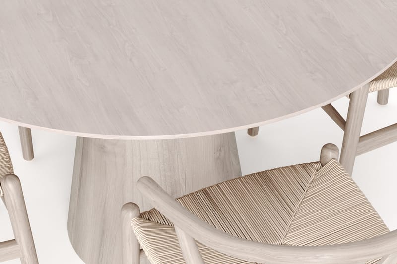Siena Spisegruppe rund 110 cm Hvitlasert med 4 Dastoori spisestoler - Hvitlasert - Møbler - Bord - Spisegruppe