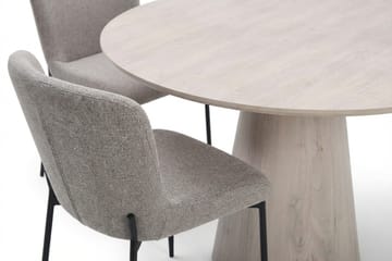 Siena spisegruppe rund 110 cm hvitlasert med 4 Elsie spisestoler - Hvitbeiset eik - Møbler - Bord - Spisegruppe