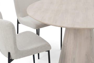 Siena spisegruppe rund 110 cm hvitlasert med 4 Elsie spisestoler - Hvitbeiset eik - Møbler - Bord - Spisegruppe
