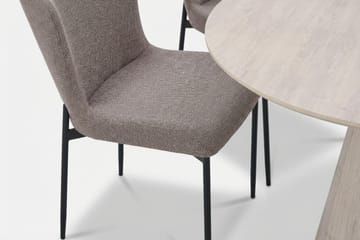 Siena spisegruppe rund 110 cm hvitlasert med 4 Elsie spisestoler - Hvitlasert/grå - Møbler - Bord - Spisegruppe