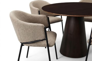 Siena spisegruppe rund 110 cm røkt eik med 4 Filip spisestoler - Røkt eik - Møbler - Bord - Spisegruppe