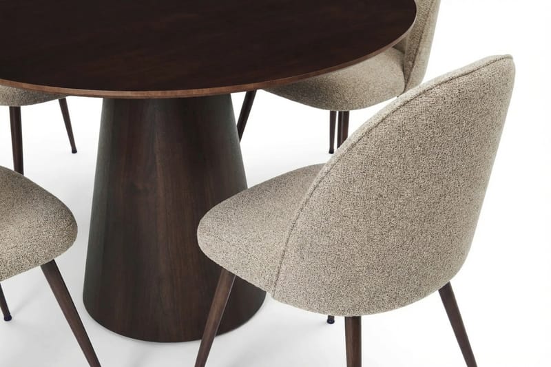 Siena spisegruppe rund 110 cm røkt eik med 4 Nibe Plus spisestoler - Røkt eik - Møbler - Bord - Spisegruppe