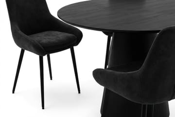 Siena spisegruppe rund 110 cm svart med 4 Alsarp spisestoler - Svart - Møbler - Bord - Spisegruppe