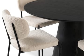 Siena spisegruppe rund 110 cm svart med 4 Gemmiano spisestoler - Svart - Møbler - Bord - Spisegruppe