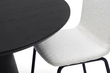 Siena spisegruppe rund 110 cm svart med 4 Katy spisestoler - Svart - Møbler - Bord - Spisegruppe