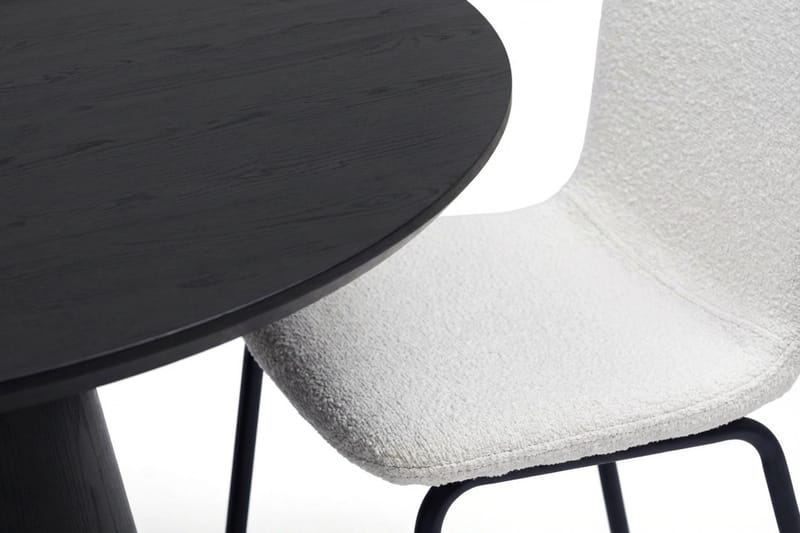 Siena spisegruppe rund 110 cm svart med 4 Katy spisestoler - Svart - Møbler - Bord - Spisegruppe