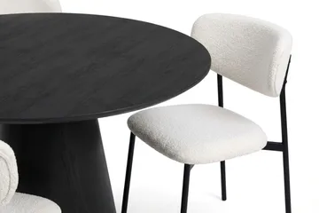 Siena spisegruppe rund 110 cm svart med 4 Lucy spisestoler - Svart - Møbler - Bord - Spisegruppe