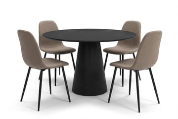 Brown/metal legs black - Svart