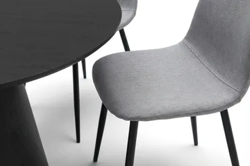 Siena spisegruppe rund 110 cm svart med 4 Nibe spisestoler - Svart - Møbler - Bord - Spisegruppe