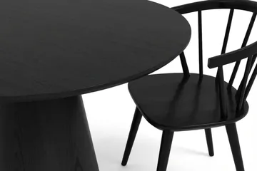 Siena spisegruppe rund 110 cm svart med 4 Tyrö spisestoler - Svart - Møbler - Bord - Spisegruppe