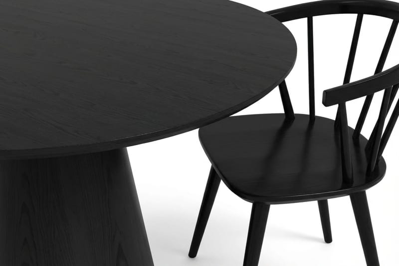 Siena spisegruppe rund 110 cm svart med 4 Tyrö spisestoler - Svart - Møbler - Bord - Spisegruppe