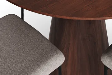 Siena spisegruppe rund 110 cm valnøtt med 4 Elsie spisestoler - Valnøtt - Møbler - Bord - Spisegruppe