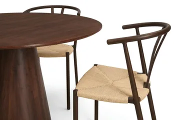 Siena spisegruppe rund 110 cm valnøtt med 4 Elysia spisestoler - Valnøtt - Møbler - Bord - Spisegruppe