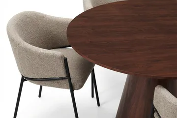 Siena spisegruppe rund 110 cm valnøtt med 4 Filip spisestoler - Valnøtt - Møbler - Bord - Spisegruppe
