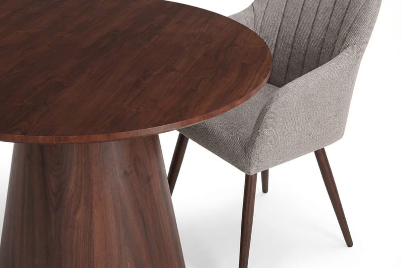 Siena spisegruppe rund 110 cm valnøtt med 4 Filippa spisestoler - Valnøtt - Møbler - Bord - Spisegruppe