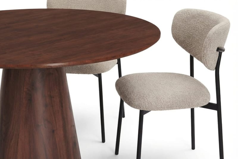Siena spisegruppe rund 110 cm valnøtt med 4 Lucy spisestoler - Valnøtt - Møbler - Bord - Spisegruppe
