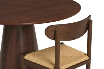 Siena spisegruppe rund 110 cm valnøtt med 4 Malte spisestoler - Møbler - Bord - Spisegruppe