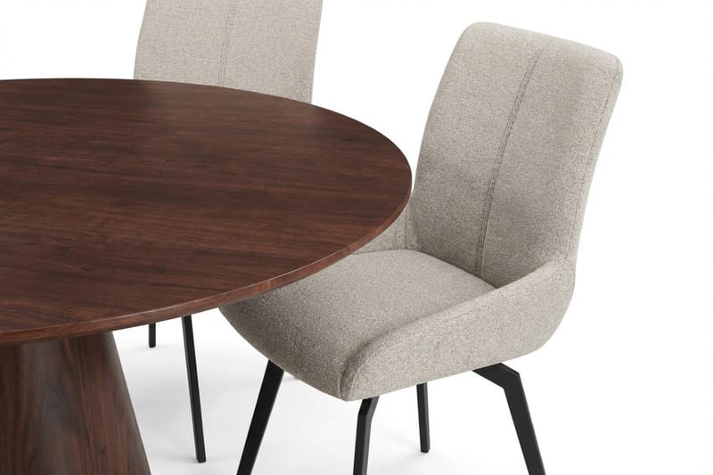 Siena spisegruppe rund 110 cm valnøtt med 4 Mora spisestoler - Valnøtt - Møbler - Bord - Spisegruppe