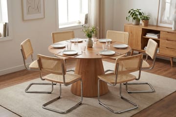 Siena spisegruppe rund 130 cm eik med 6 Build spisestoler - Eik - Møbler - Bord - Spisegruppe