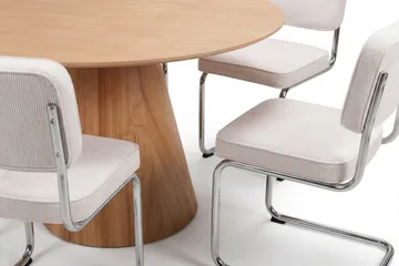 Siena spisegruppe rund 130 cm eik med 6 Milva spisestoler - Eik - Møbler - Bord - Spisegruppe