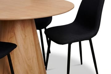 Siena spisegruppe rund 130 cm eik med 6 Nibe spisestoler - Eik - Møbler - Bord - Spisegruppe