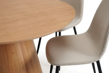 Siena spisegruppe rund 130 cm eik med 6 Nibe spisestoler - Eik - Møbler - Bord - Spisegruppe