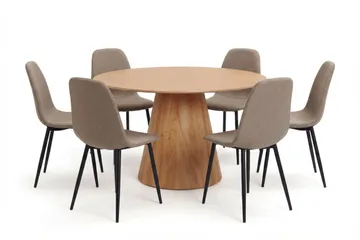 Brown/metal legs black - Eik