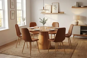 Siena spisegruppe rund 130 cm eik med 6 Nibe spisestoler - Eik - Møbler - Bord - Spisegruppe