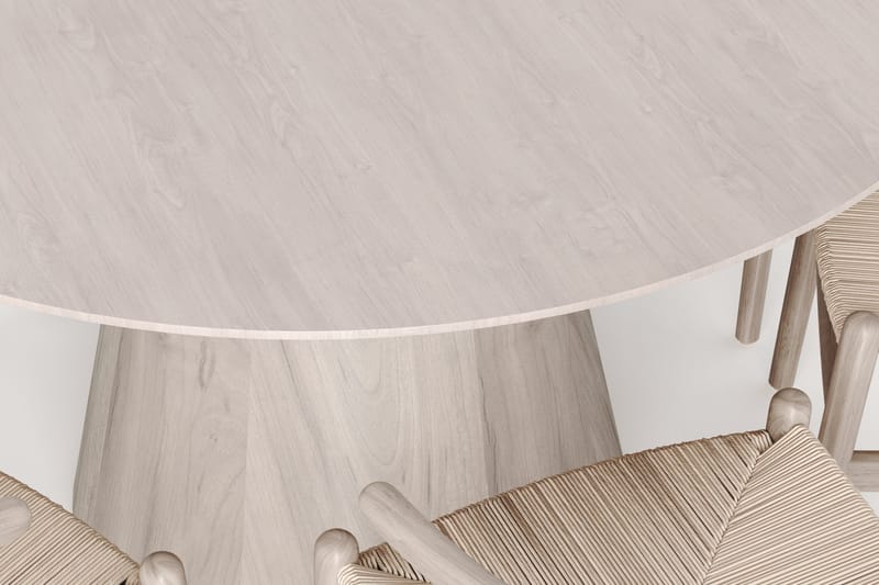 Siena spisegruppe rund 130 cm hvitlasert med 6 Dastoori spisestoler - Hvitlasert - Møbler - Bord - Spisegruppe