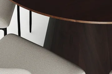 Siena spisegruppe rund 130 cm røkt eik med 6 Elsie spisestoler - Røkt eik/Beige - Møbler - Bord - Spisegruppe