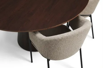 Siena spisegruppe rund 130 cm røkt eik med 6 Filip spisestoler - Røkt eik - Møbler - Bord - Spisegruppe