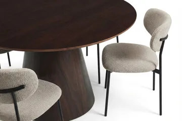 Siena spisegruppe rund 130 cm røkt eik med 6 Lucy spisestoler - Røkt eik - Møbler - Bord - Spisegruppe