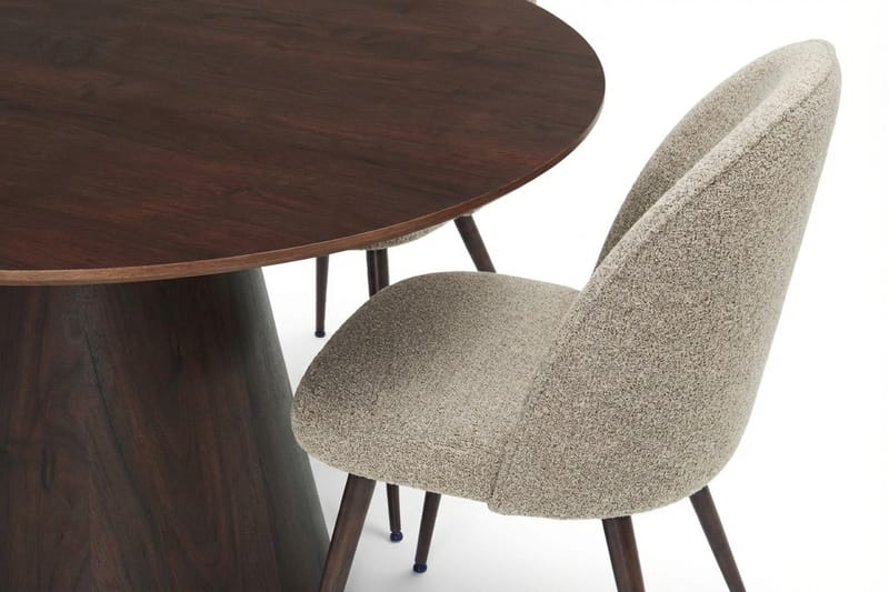 Siena spisegruppe rund 130 cm røkt eik med 6 Nibe Plus spisestoler - Røkt eik - Møbler - Bord - Spisegruppe