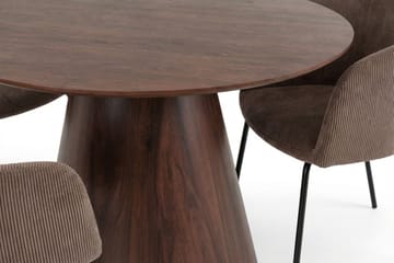 Siena spisegruppe rund 130 cm valnøtt med 6 Berit spisestoler - Valnøtt - Møbler - Bord - Spisegruppe