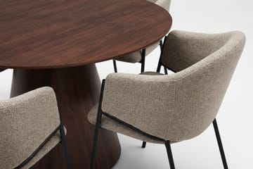 Siena spisegruppe rund 130 cm valnøtt med 6 Filip spisestoler - Valnøtt - Møbler - Bord - Spisegruppe