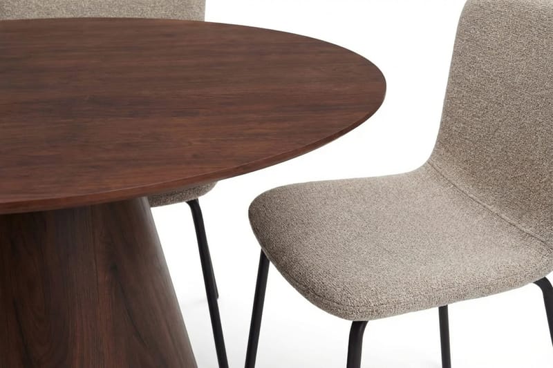 Siena spisegruppe rund 130 cm valnøtt med 6 Katy spisestoler - Valnøtt - Møbler - Bord - Spisegruppe
