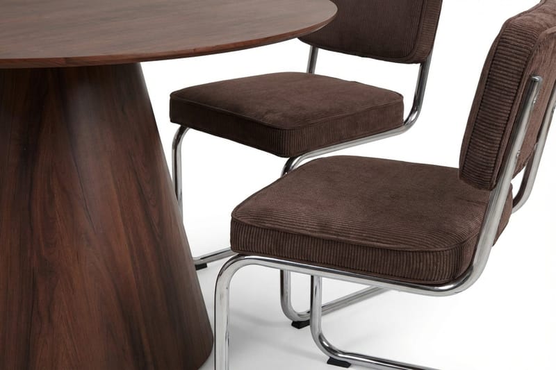 Siena spisegruppe rund 130 cm valnøtt med 6 Milva spisestoler - Valnøtt - Møbler - Bord - Spisegruppe