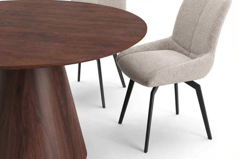 Siena spisegruppe rund 130 cm valnøtt med 6 Mora spisestoler - Valnøtt - Møbler - Bord - Spisegruppe