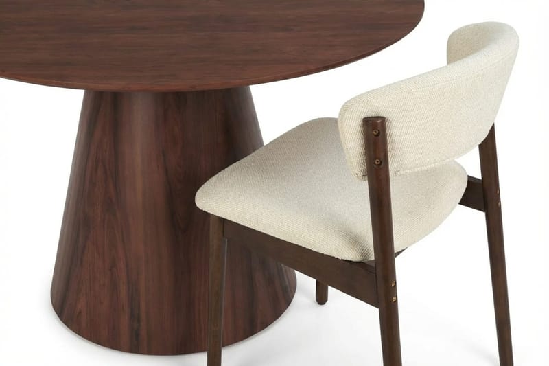 Siena spisegruppe rund 130 cm valnøtt med 6 Nala spisestoler - Valnøtt - Møbler - Bord - Spisegruppe