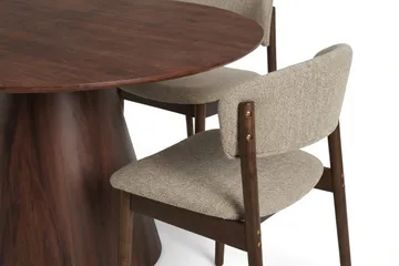 Siena spisegruppe rund 130 cm valnøtt med 6 Nala spisestoler - Valnøtt - Møbler - Bord - Spisegruppe