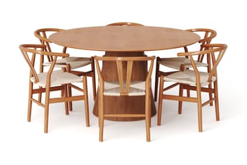 Siena Spisegruppe rund 150 cm Eik med 6 Dastoori spisestoler - Eik - Møbler - Bord - Spisegruppe