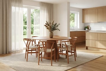 Siena Spisegruppe rund 150 cm Eik med 6 Dastoori spisestoler - Eik - Møbler - Bord - Spisegruppe