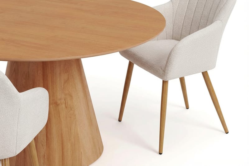 Siena spisegruppe rund 150 cm eik med 6 Filippa spisestoler - Eik - Møbler - Bord - Spisegruppe
