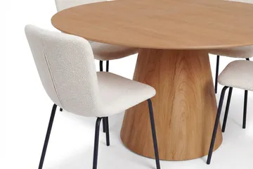 Siena Spisegruppe rund 150 cm Eik med 6 Katy spisestoler - Eik - Møbler - Bord - Spisegruppe
