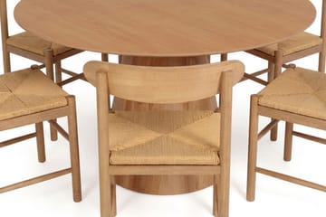 Siena spisegruppe rund 150 cm eik med 6 Malte spisestoler - Eik - Møbler - Bord - Spisegruppe
