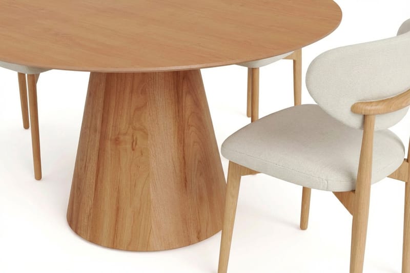 Siena spisegruppe rund 150 cm eik med 6 Molly spisestoler - Eik - Møbler - Bord - Spisegruppe