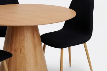 Siena spisegruppe rund 150 cm eik med 6 Nibe spisestoler - Eik - Møbler - Bord - Spisegruppe