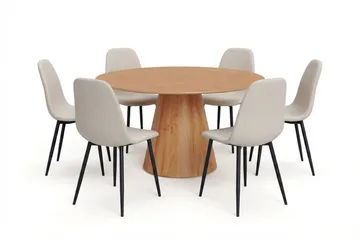 Beige/Metal legs black - Eik