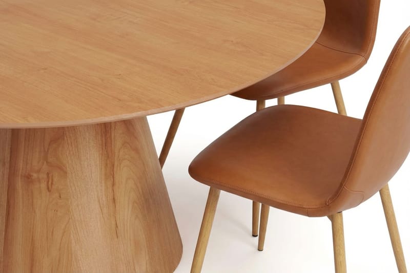 Siena spisegruppe rund 150 cm eik med 6 Nibe spisestoler - Eik - Møbler - Bord - Spisegruppe